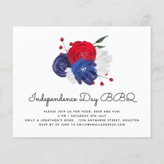 PAPIER | Red White Blue Florals 4. Juli GRILLEN Ei (Vorne)