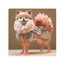 Papier Rokoko Pomeranian Pastellfarben