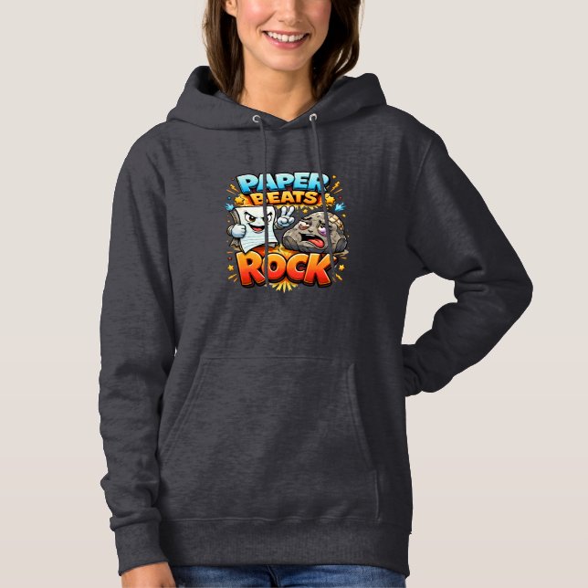 Papier schlägt Stein, lustiges Design  Hoodie (Vorderseite)