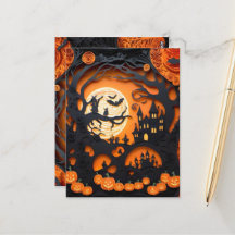 Papier-Schnitt Halloween-Szene