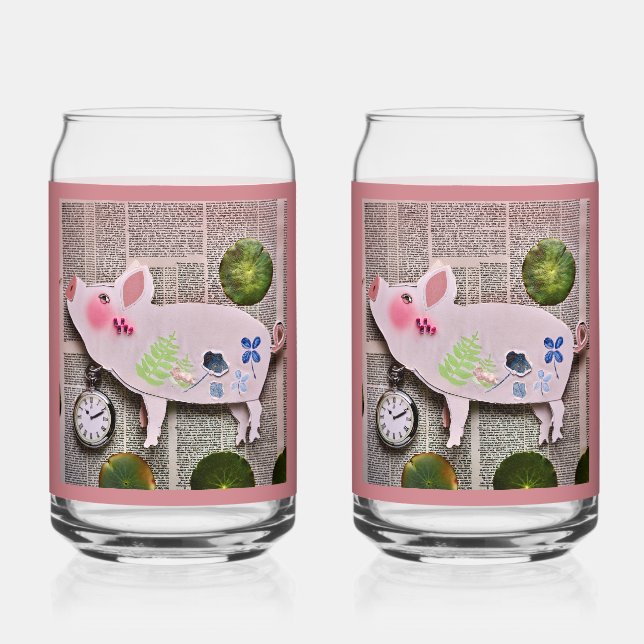 Papier-Schwein-Soda-Glas Dosenglas (Vorderseite)