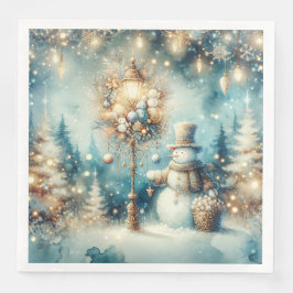 Papier-Serviette-Vintage Weihnachts-Schneemann Serviette