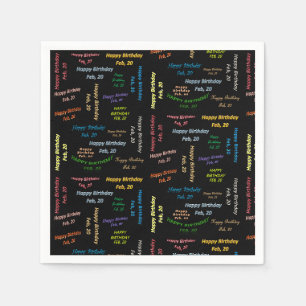 Papier-Servietten 20. Februar Geburtstag Serviette