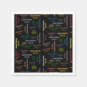Papier-Servietten 26. Oktober Geburtstag Serviette