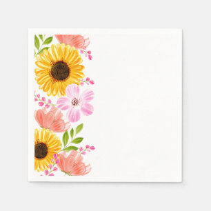 Papier-Servietten - Blumendruck Serviette