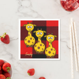 Papier-Servietten, Giraffe Serviette