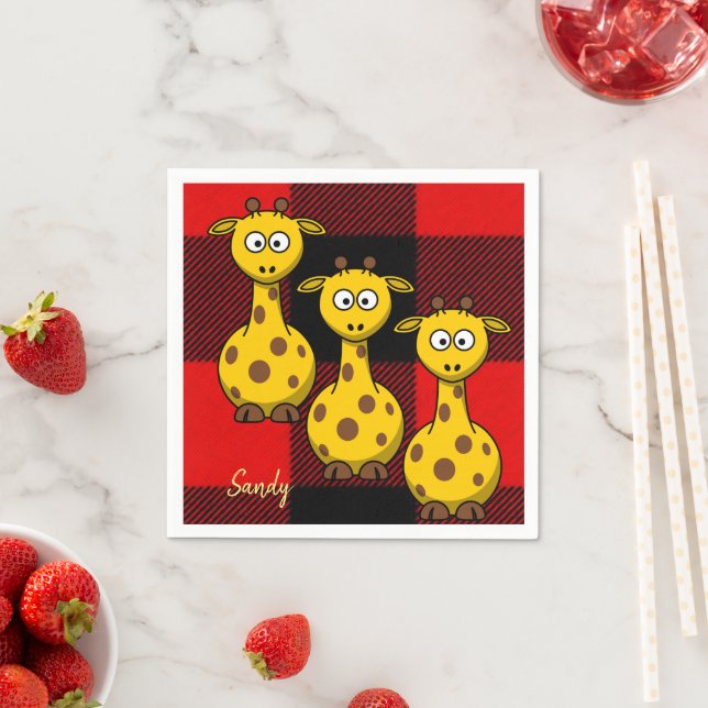 Papier-Servietten, Giraffe Serviette (Beispiel)