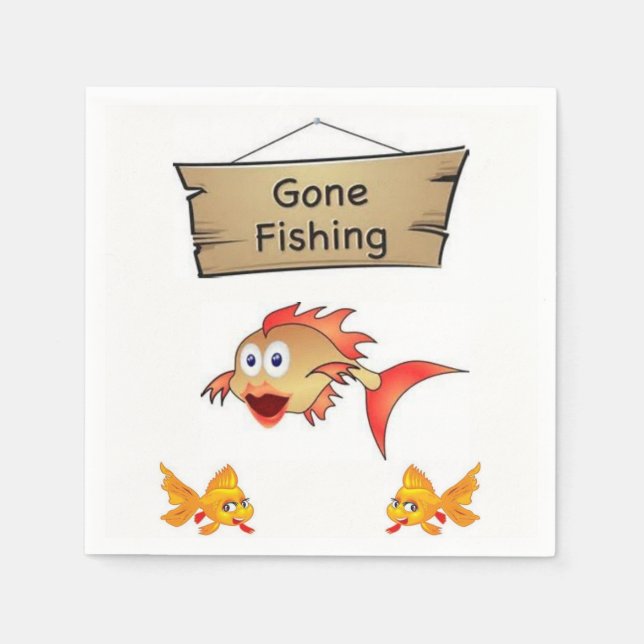 Papier Servietten Gone Fishing (Vorderseite)