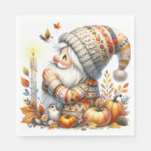 Papier-Servietten Thanksgiving Gnom