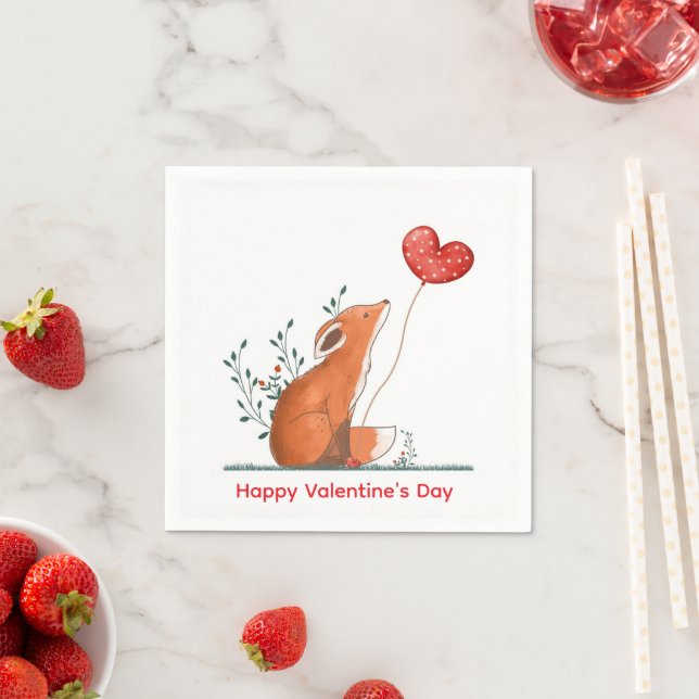 Papier Servietten Valentinstag Foxy Liebe Rote Her (Beispiel)