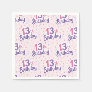 Papier-Servietten zum 13. Geburtstag, Party zum 13 Serviette