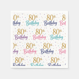 Papier-Servietten zum 80. Geburtstag, Achtzigster Serviette
