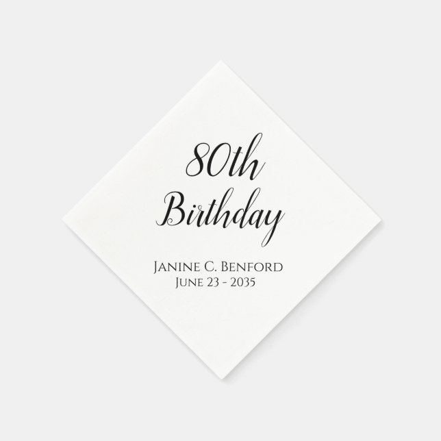 Papier-Servietten zum 80. Geburtstag Serviette (Ecke)