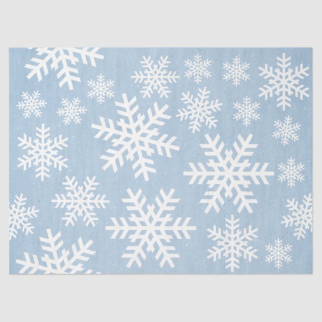 Papier Snowflake Blue Holiday Nahtlose Muster (Vorderseite)
