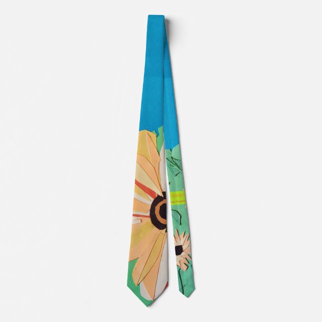 Papier-Sonnenblumen-Schlips Krawatte (Vorderseite)