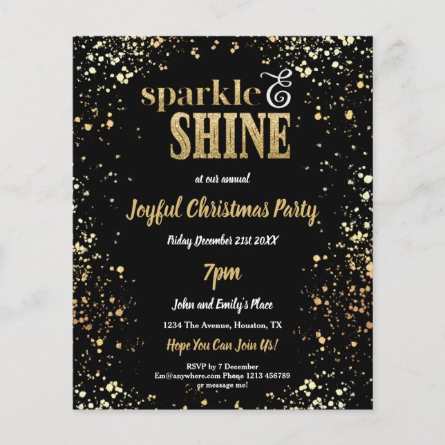 PAPIER Sparkle Shine Gold Black Christmas Party (Vorne)