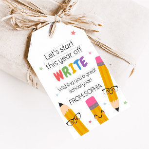 Papier Stift zurück zur Schulfavorisierungstags Geschenkanhänger