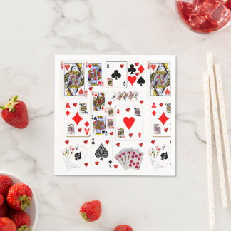 Papier-Taschentücher, Ass Spielkarten Serviette