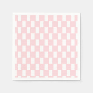 Papier-Taschentücher Rosa & Weiße Streifen Kariert Serviette