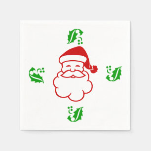 Papier-Taschentücher - Santa und Stechpalme Serviette