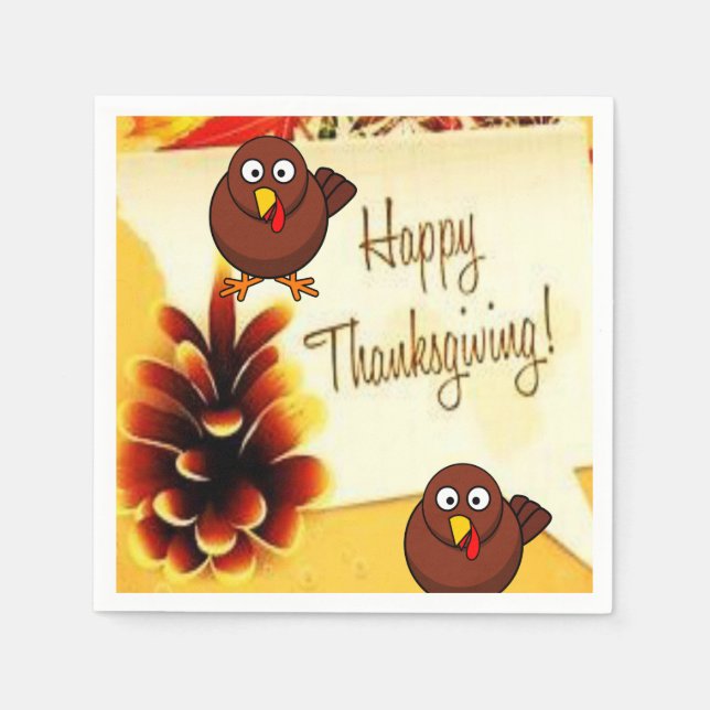 Papier-Taschentücher Thanksgiving Serviette (Vorderseite)
