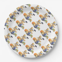 Papier-Teller 9"/Zwei-Halloween-Skelette