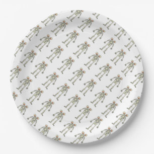 Papier-Teller 9"/Zwei-Halloween-Skelette Pappteller