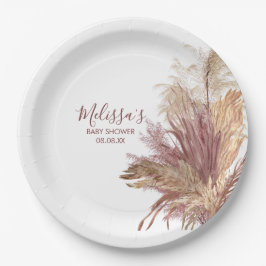 Papier Teller Aquarellfarben Pampas Grass Mauve Pi