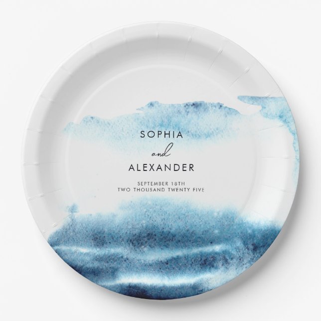 Papier Teller für eine moderne Hochzeit. (Vorderseite)