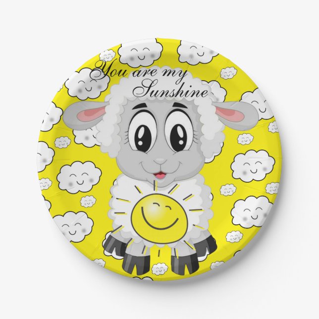 Papier Teller, Schafswolken Sie sind mein Sonnensc Pappteller (Vorderseite)