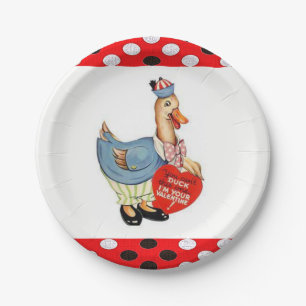 Papier Teller Valentinstag Ente Vintag