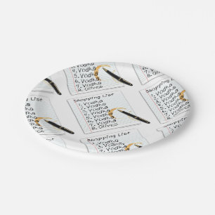 PAPIER-TELLER - VODKA-EINKAUFSLISTE PAPPTELLER