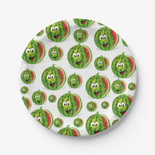Papier Teller Wassermelonen (Vorderseite)