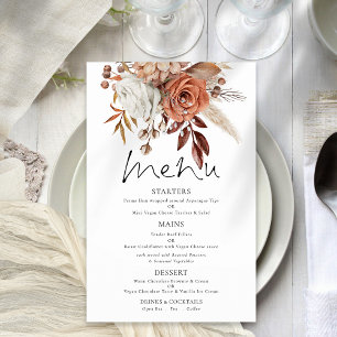 PAPIER Terracotta Florals Rustic Wedding Menu