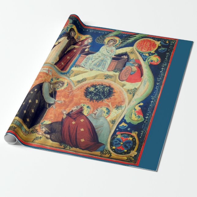 PAPIER TRADITIONELLE NATIVITÄTSZENE GESCHENKPAPIER (Ungerollt)