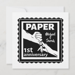 Papier traditioneller 1. Hochzeitstag Einladung