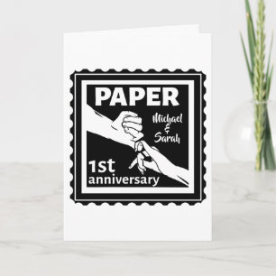 Papier traditioneller 1. Hochzeitstag Karte