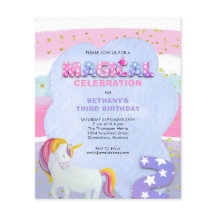 PAPIER | Unicorn Magical 3. Geburtstag Einladung