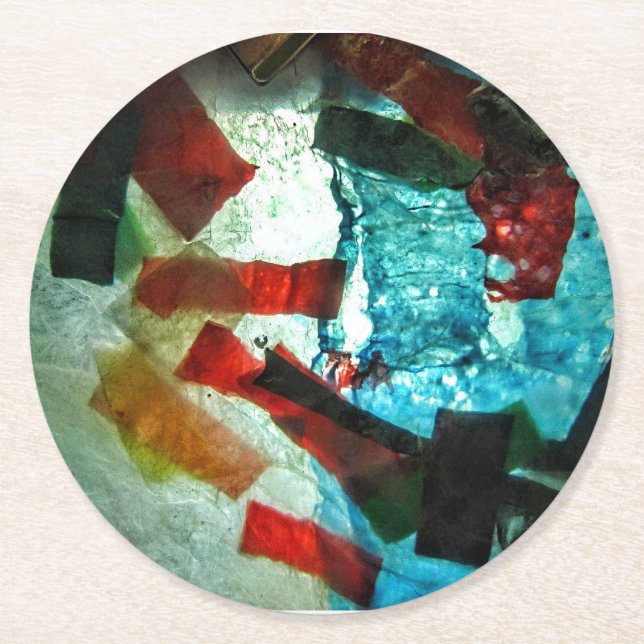 Papier-Untersetzer, Abstrakter blauer Untersetzer (Vorderseite)