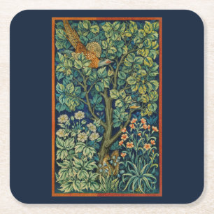 PAPIER UNTERSETZER MIT WILLIAM MORRIS PHEASANT DES