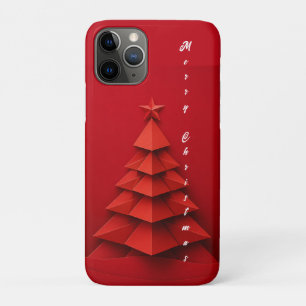 Papier-Weihnachtsbaum auf rotem Hintergrund Case-Mate iPhone Hülle
