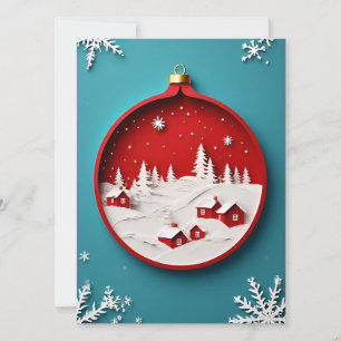 Papier-Weihnachtsdekoration mit Winterdorf Karte