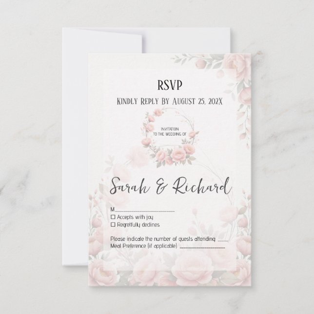 Papier Whisper Garden Hochzeit Romantische Flora RSVP Karte (Vorderseite)