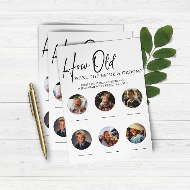 PAPIER Wie alt waren Empfang- und Gräuelspiel (PAPER How Old Were the Bride and Groom Wedding Reception or Engagement Party Game)