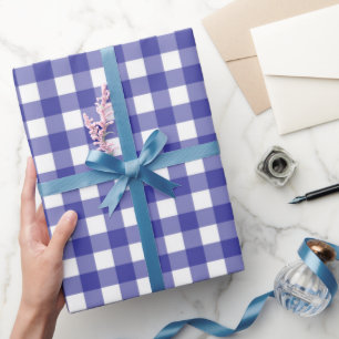 Papier zum Abpacken von Navy Blue und White Karier Geschenkpapier