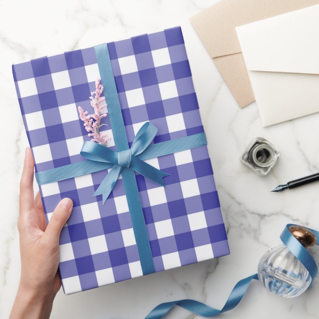 Papier zum Abpacken von Navy Blue und White Karier Geschenkpapier (Schenken)