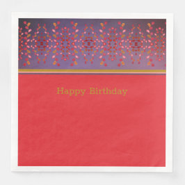 Papier zum Geburtstag Napkin in Pink Plum und Senf Serviette
