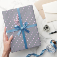 Papier zum Umpacken von grauen und rosa Polka-Punk