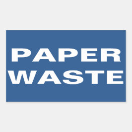 Papierabfallzeichen Rechteckiger Aufkleber
