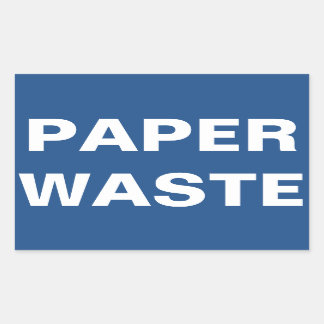 Papierabfallzeichen Rechteckiger Aufkleber